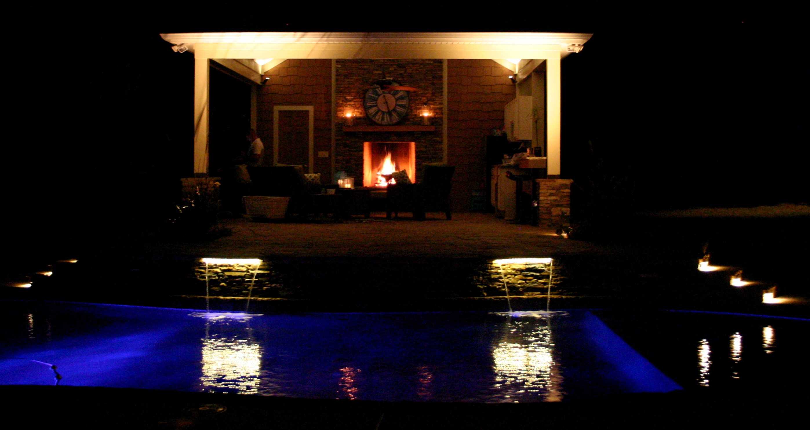 landscape lighting installation